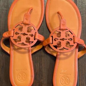 Tory Burch Orange Sandals with Signature Logo